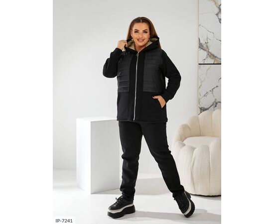 Жіночий костюм кофта з брюками на різанику великі розміри р.48-50;52-54;56-58;60-62 "BRENDA" купити недорого від прямого постачальника, зображення 3