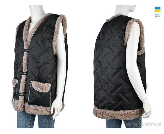 Фотография Жилетка женская Зима Жилетка N2 норма чорний (6 шт. р.сетка 52-62) "LiBang" недорого оптом от прямого поставщика, изображение 3