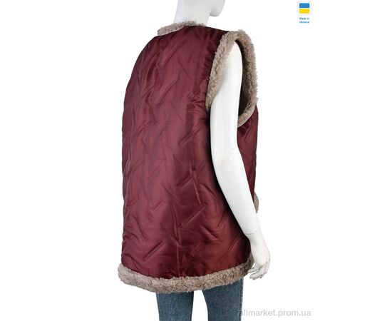 Фотография Жилетка женская Зима Жилетка N2 норма бордовий (6 шт. р.сетка 52-62) "LiBang" недорого оптом от прямого поставщика, изображение 2