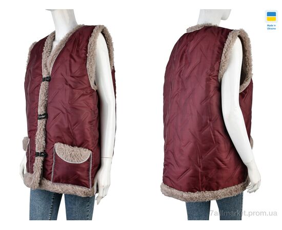 Фотография Жилетка женская Зима Жилетка N2 норма бордовий (6 шт. р.сетка 52-62) "LiBang" недорого оптом от прямого поставщика, изображение 3