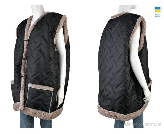 Фотография Жилетка женская Зима Жилетка N3 батал чорний (3 шт. р.сетка 64-68) "LiBang" недорого оптом от прямого поставщика, изображение 3