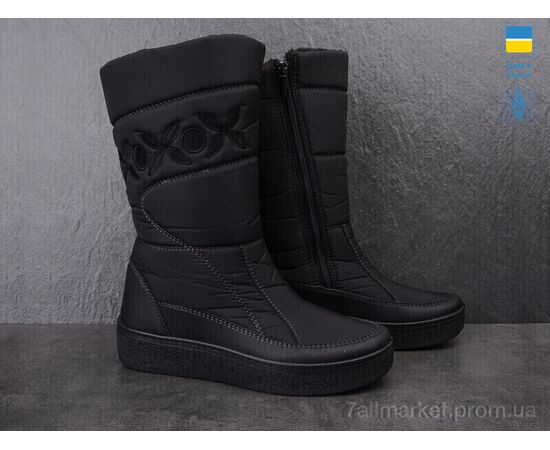 Дутики жіночі утеплені  Paolla 250 чорний (8 пар р.37-42) "Paolla" недорого оптом від прямого постачальника, зображення 2