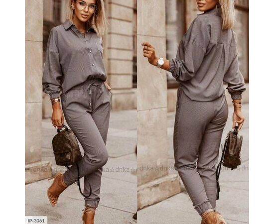 Фотография Костюм женский двойка брюки и рубашка большие размеры р.50-52;54-56 "LARA-1" купить недорого от прямого поставщика, изображение 2