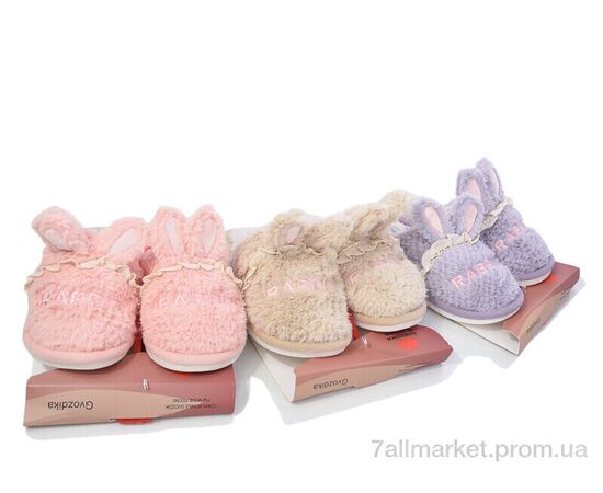 Тапки жіночі для будинку Зима U2020-12 mix (12 пар р.36-41) "Alex" недорого оптом від прямого постачальника, зображення 2