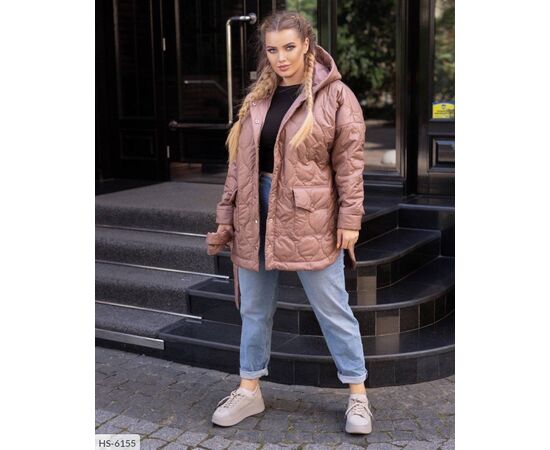 Жіноча куртка плащівка на синтипоні з капюшоном. р.50-52;54-56;58-60 (4кол.) "LETTI" купити недорого від прямого постачальника, зображення 3