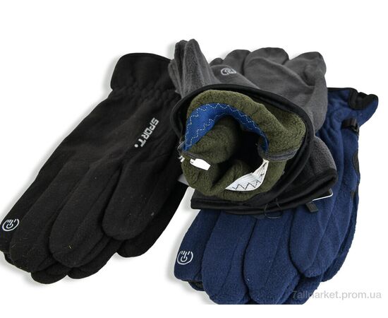 Фотография Перчатки мужские Зима Sport 001 mix (12 шт. р.сетка 11-13) "KUINH" недорого оптом от прямого поставщика, изображение 2