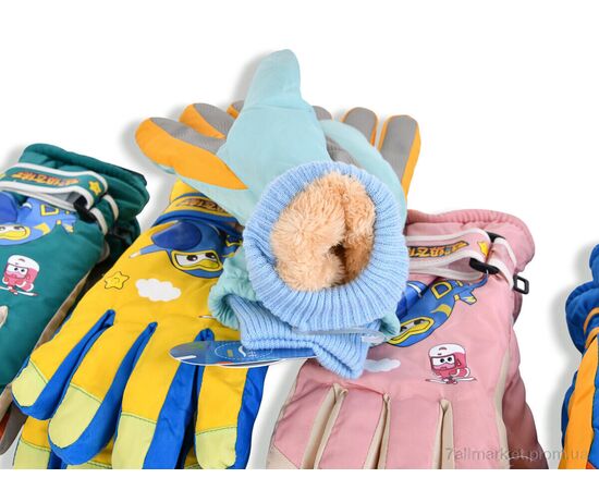 Рукавички для дітей Зима H23-19 mix (12 шт. р.сітка6-10) "KUINH" недорого оптом від прямого постачальника, зображення 2