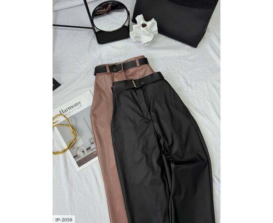 Шкіряні жіночі штани на флісі. р.42-44;44-46;46-48 (3кол.) "BEST FASHION" купити недорого від прямого постачальника, зображення 17