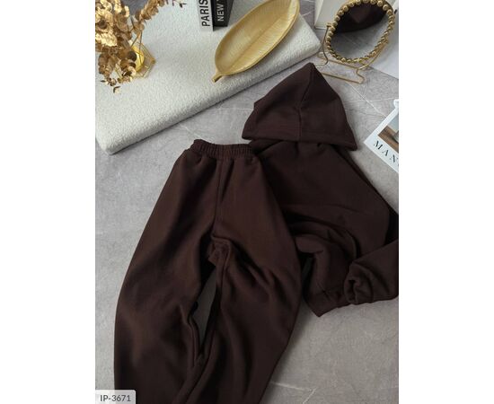 Фотография Женский костюм на флисе с широкими брюками и худи оверсайз большого размера р.48-52 "BEST FASHION" купить недорого от прямого поставщика, изображение 17