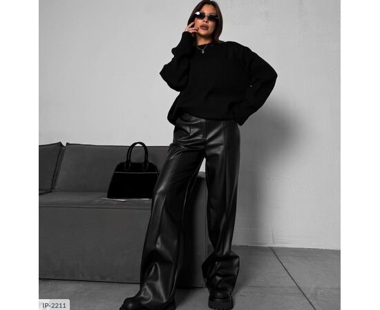 Шкіряні жіночі штани на флісі. р.XS;S;M;L;42-44;44-46;46-48 "BEST FASHION" купити недорого від прямого постачальника, зображення 2