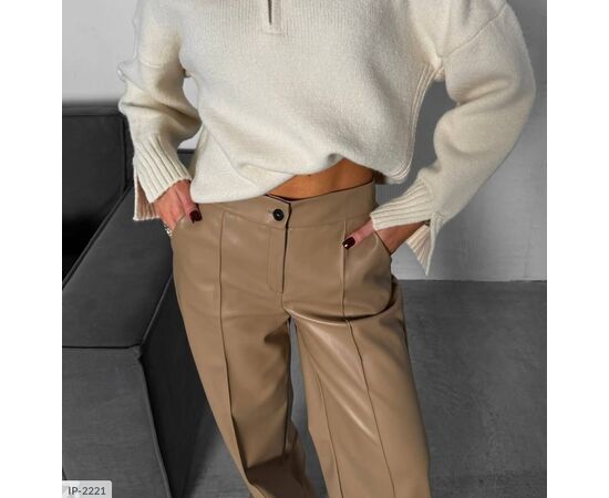 Шкіряні жіночі штани на флісі. р.XS;S;M;L;42-44;44-46;46-48 "BEST FASHION" купити недорого від прямого постачальника, зображення 7