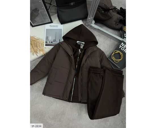 Фотография Женский костюм на флисе с широкими брюками и худи оверсайз большого размера р.48-50 "BEST FASHION" купить недорого от прямого поставщика, изображение 5