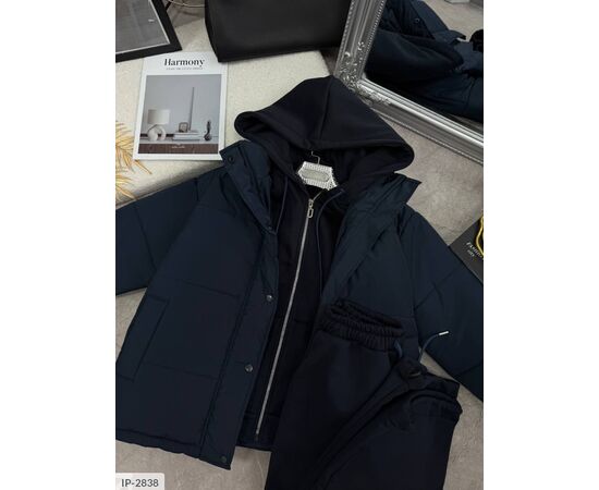 Фотография Женский костюм на флисе с широкими брюками и худи оверсайз большого размера р.48-50 "BEST FASHION" купить недорого от прямого поставщика, изображение 3