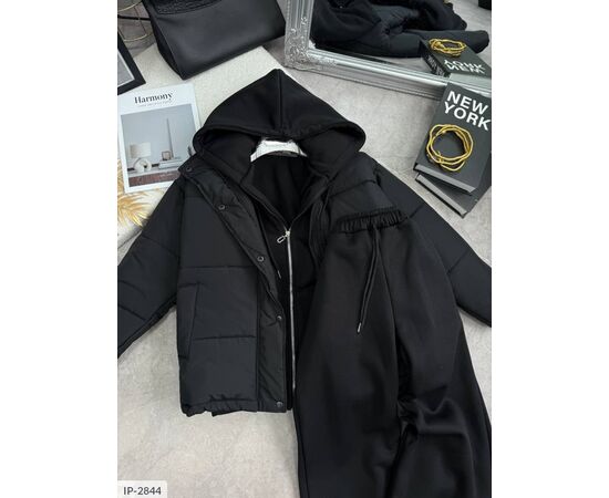 Фотография Женский костюм на флисе с широкими брюками и худи оверсайз большого размера р.48-50 "BEST FASHION" купить недорого от прямого поставщика, изображение 16