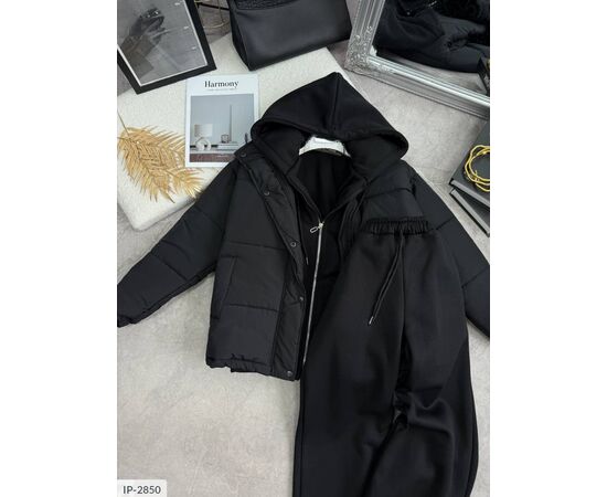 Фотография Женский костюм на флисе с широкими брюками и худи оверсайз большого размера р.48-50 "BEST FASHION" купить недорого от прямого поставщика, изображение 13