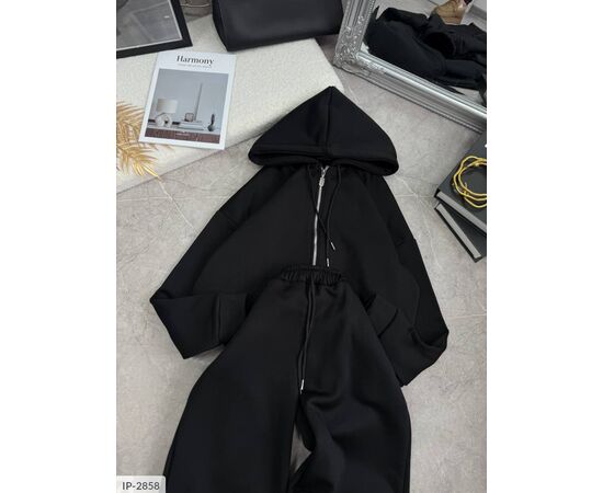 Фотография Женский костюм на флисе с широкими брюками и худи оверсайз большого размера р.48-50 "BEST FASHION" купить недорого от прямого поставщика, изображение 9