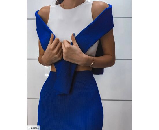 Класична двійка в рубчик зі спідницею олівцем р.42-46 (3кол.) "BEST FASHION" купити недорого від прямого постачальника, зображення 2