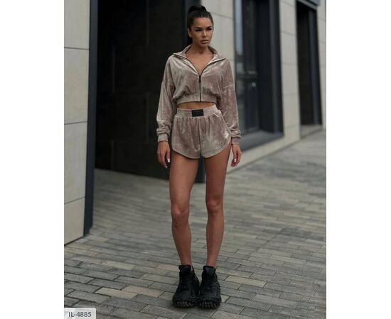 Фотография Спортивный костюм женский с шортами р.S-M;M-L (3цв) "ANNVER" купить недорого от прямого поставщика, изображение 6