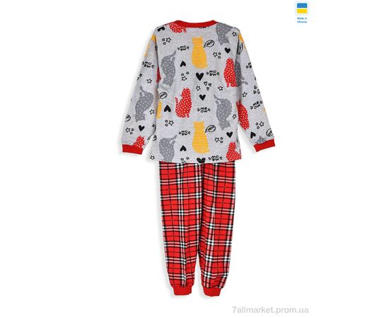 Дитяча піжама Зима 195365 grey (3 шт. р.сітка128-140) "Kir15" недорого оптом від прямого постачальника, зображення 2