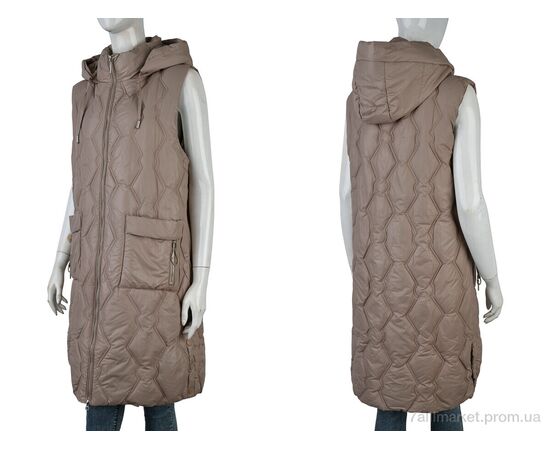 Жилетка жіноча Весна/осінь 965 (12116) beige (5 шт. р.сіткаXL-5XL) "Obuvok" недорого оптом від прямого постачальника, зображення 3