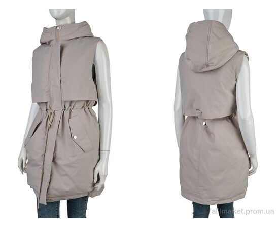 Жилетка жіноча Весна/осінь 2315 (12126) beige (5 шт. р.сітка48-56) "Obuvok" недорого оптом від прямого постачальника, зображення 3
