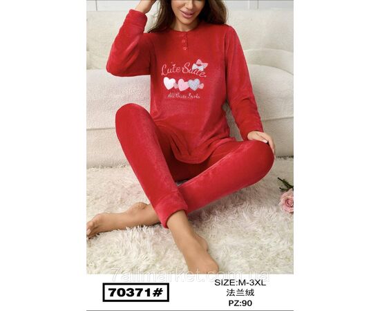 Фотография Пижама женская махра р-ры M-3XL (3цв)"FLOWER" купить недорого от прямого поставщик, изображение 3