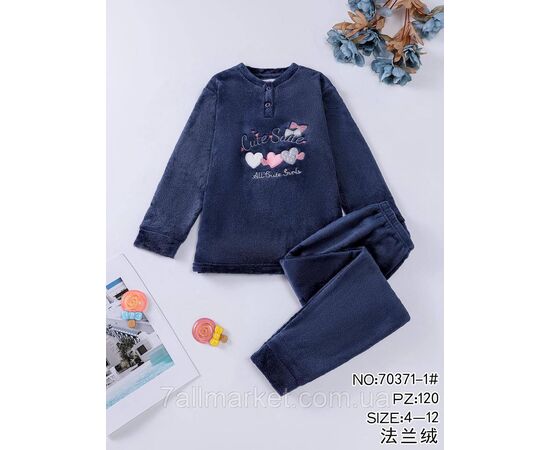 Фотография Пижама подростковая на девочку размеры 4-12 (3цв)"FLOWER" недорого от прямого поставщика, изображение 2