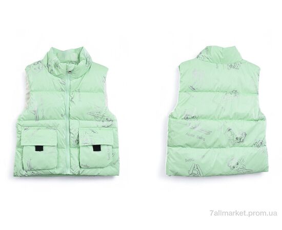 Жилетка дитяча Весна/осінь 3790-12 l.green (5 шт. р.сітка90-130) "Мир" недорого оптом від прямого постачальника, зображення 3