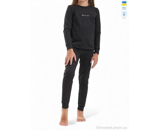 Термобілизна дитяча Зима Дитяча термо білизна дівчинка CLM чорний (4 шт. р.сітка104-122) "Sport style" недорого оптом від прямого постачальника, зображення 2