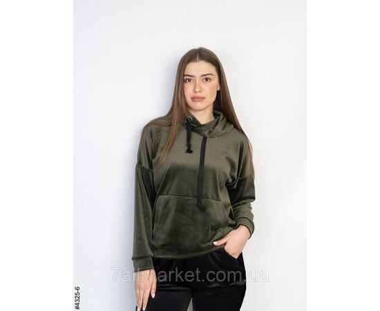 Худі жіночий велюр напівбатал (7цв) "NOWEMBER" недорого от прямого поставщика, зображення 2