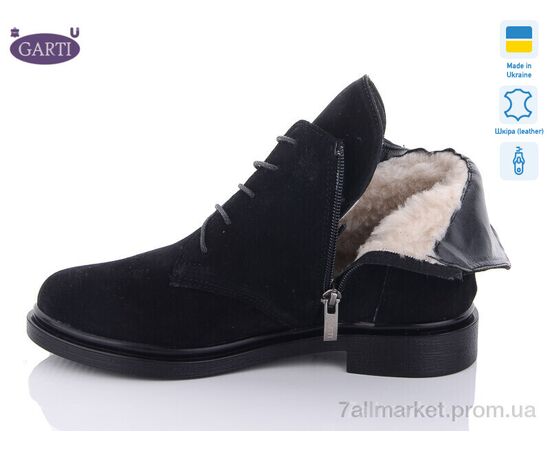 Черевики жіночі стильні Зима 298 чорний замш хутро (6 пар р.36-40) "Garti" недорого оптом від прямого постачальника, зображення 2