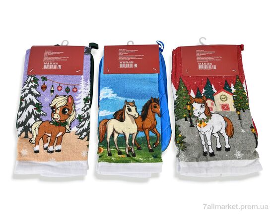 Фотография Полотенце  3203 набір для кухні прихватки+рушник mix (6 шт. р.сетка One size) "Obuvok" недорого оптом от прямого поставщика, изображение 2