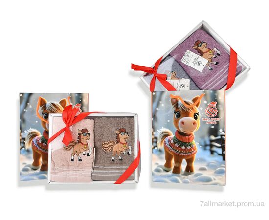 Фотография Полотенце  89287 (12141) набір подарунковий (2 шт кухня 35x75см) mix (2 шт. р.сетка One size) "Obuvok" недорого оптом от прямого поставщика, изображение 2