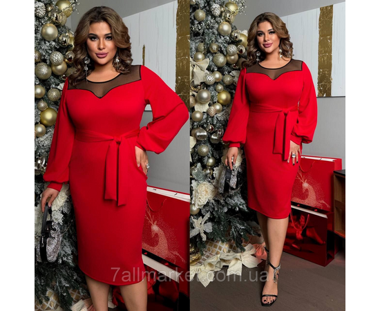 Фотография Платье женское рубчик с сеткой р-ры 46-60 "LADA" купить недорого от прямого поставщика, изображение 3