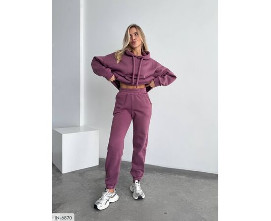 Жіночий спортивний костюм на флісі великого розміру. р.50-52;54-56 (9кол.) "ANNABELLE" купити недорого від прямого постачальника, зображення 7