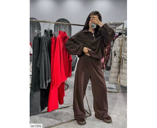 Костюм жіночий на флісі спортивний р.S-M;M-L (3кол.) "ANNVER" купити недорого від прямого постачальника, зображення 3