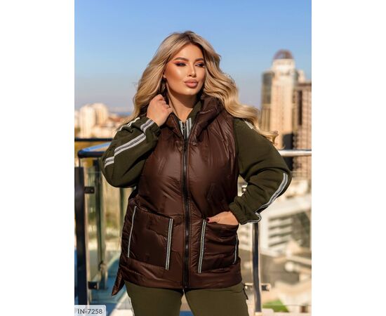 Фотография Женский прогулочный костюм со штанами большие размеры р.50-52;54-56;58-60;62-64 "LETTI" купить недорого от прямого поставщика, изображение 4