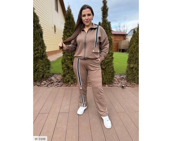 Фотография Женский костюм кофта с брюками на резнике большие размеры р.46-48;50-52;54-56;58-60;62-64 (4цв) "VLADA" купить недорого от прямого поставщика, изображение 5