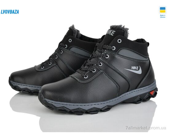 Черевики чоловічі стильні Зима Cardinal Б12  кз чорний (8 пар р.40-45) "Lvovbaza" недорого оптом від прямого постачальника, зображення 2