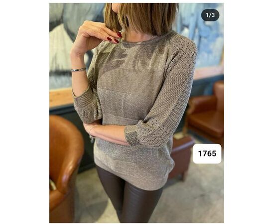 Фотография Свитер женский 1765 l.beige р.52-54 "Julia" недорого оптом от прямого поставщика, изображение 2