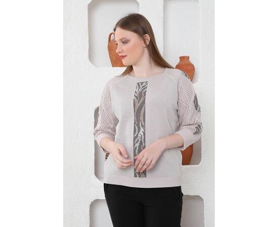 Светр жіночий JL446 d.beige р.52-54 "Julia" недорого оптом від прямого постачальника, зображення 2