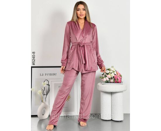 Костюм домашній жіночий велюр 42-44,46-48,50-52 (10кв) "NOWEMBER" недорого від прямого постачальника, зображення 2