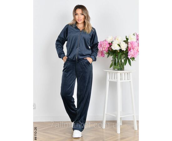 Спортивний костюм жіночий на блискавці велюр прямі штани норма 42,44,46 (4кв) "NOWEMBER", зображення 2