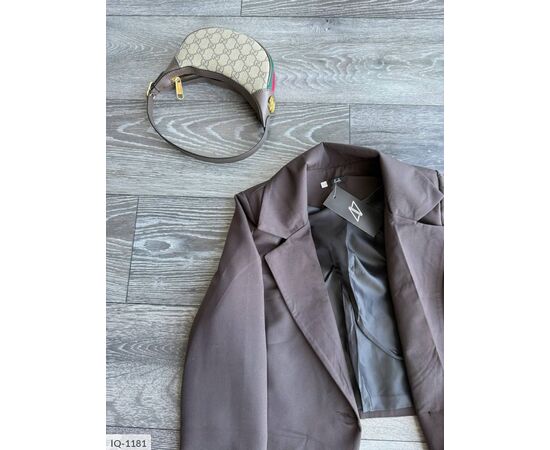 Укорочений піджак з підкладкою( є чорні і шоколадні ) р.S-M;M-L "ANNVER" купити недорого від прямого постачальника, зображення 3