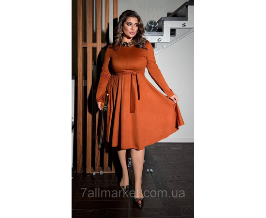 Плаття жіноче замшеве з поясом р-ри 46-60 "LADA" купити недорого від прямого постачальника, зображення 3