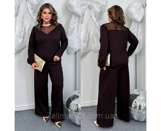 Фотография Костюм двойка женский рубчик+сетка размеры 46-60 "LADA" недорого от прямого поставщик, изображение 2