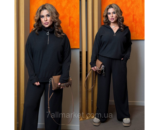Фотография Костюм женский прогулочный ангора рубчик (46-60) "LADA" недорого от прямого поставщика, изображение 2