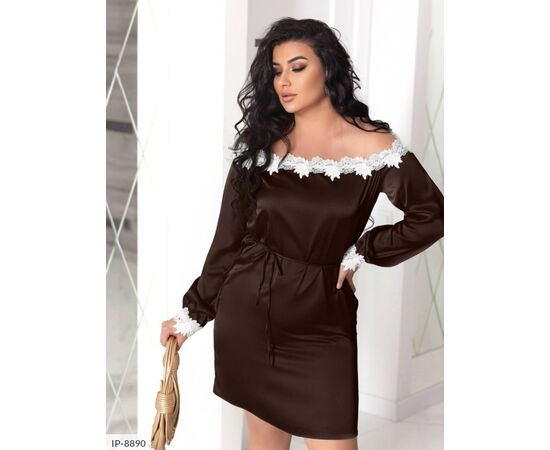 Фотография Роскошное платье из ткани шелк армани в сочетании с итальянским кружевом р.48-50;52-54 "LANA" купить недорого от прямого поставщика, изображение 11