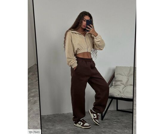 Штани жіночі тринити на флісі великі розміри р.46-50 (4кол.) "BEST FASHION" купити недорого від прямого постачальника, зображення 4