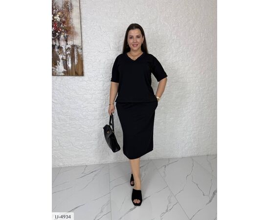 Жіночий костюм зі спідницею великі розміри р.50-52;54-56;58-60;62-64 (4кол.) "VLADA" купити недорого від прямого постачальника, зображення 4
